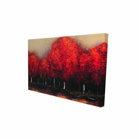 FONDO 12 x 18 in. Red Dark Trees-Print on Canvas FO2772779